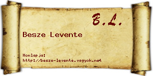 Besze Levente névjegykártya